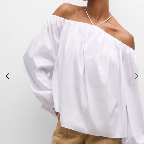 NWT Simon Miller Oleander Poplin Off-Shoulder Halter Top white blouse - Picture 5 of 6
